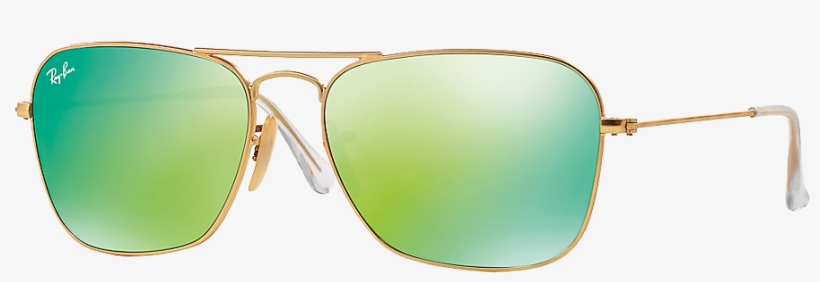 Ray Ban Green Mirror Glasses For Mri - Ray-ban Men's Caravan Gold Sunglasses, Gold Frames,, transparent png