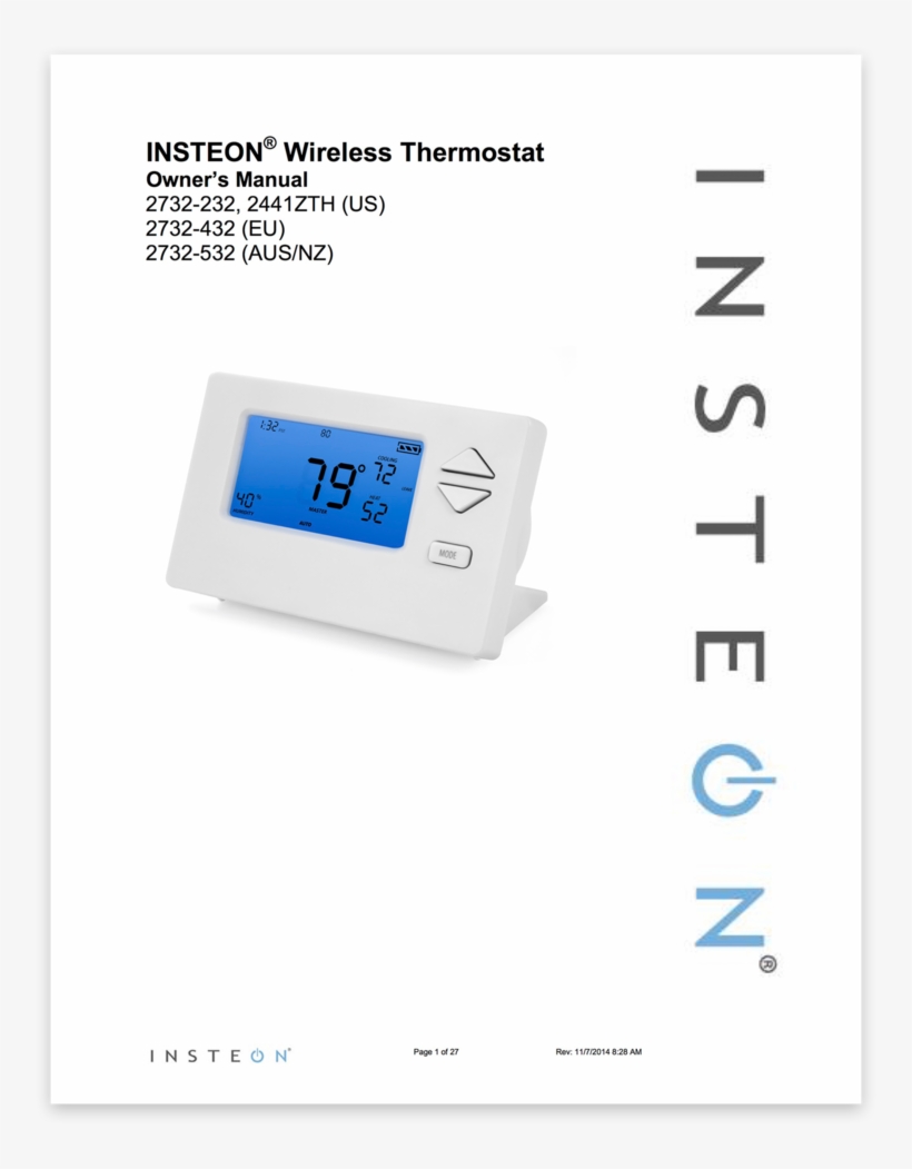 Owners Manual English - Thermostat, transparent png