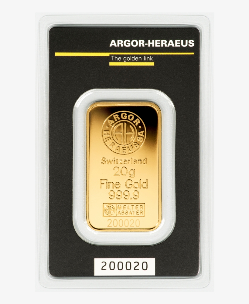 Argor-heraeus 20gr Gold Bar - Argor Heraeus 20 Gram Gold Bar, transparent png