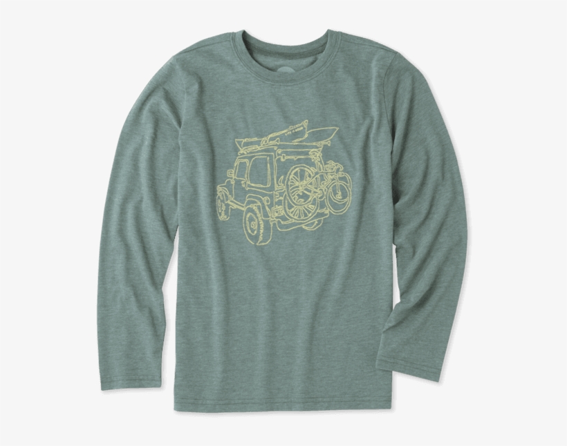 Boys Off-road Outdoor Long Sleeve Cool Tee - Life Is Good Men's Off-road Outdoor Long Sleeve Crusher, transparent png