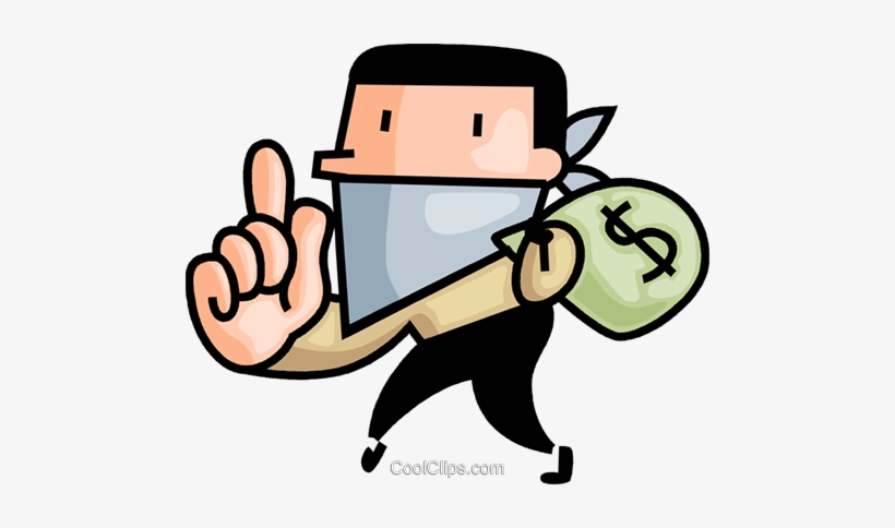 Bank Robber Royalty Free Vector Clip Art Illustration - Bank Robber Png, transparent png