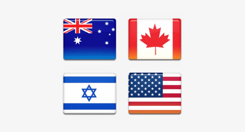 Australia, Canada, Israel, Usa Flags - India Us And Israel, transparent png