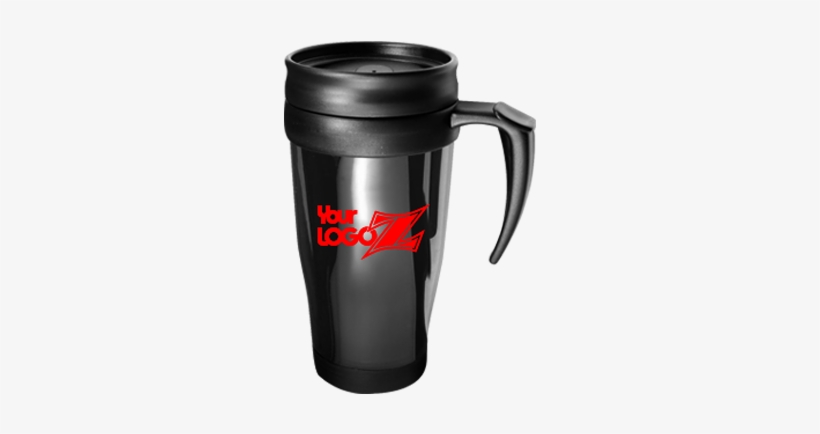 15 Oz Translucent Travel Tumbler With Handle - Promotional Translucent Black Travel Mug With Logo, transparent png