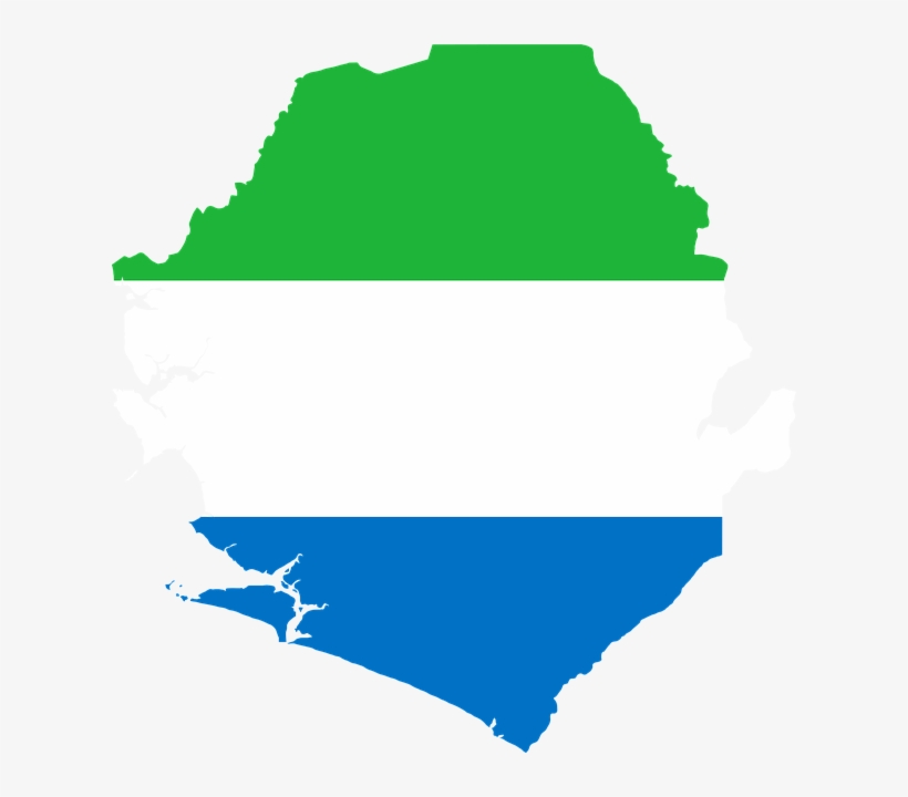 Sierra Leone Map With Flag, transparent png