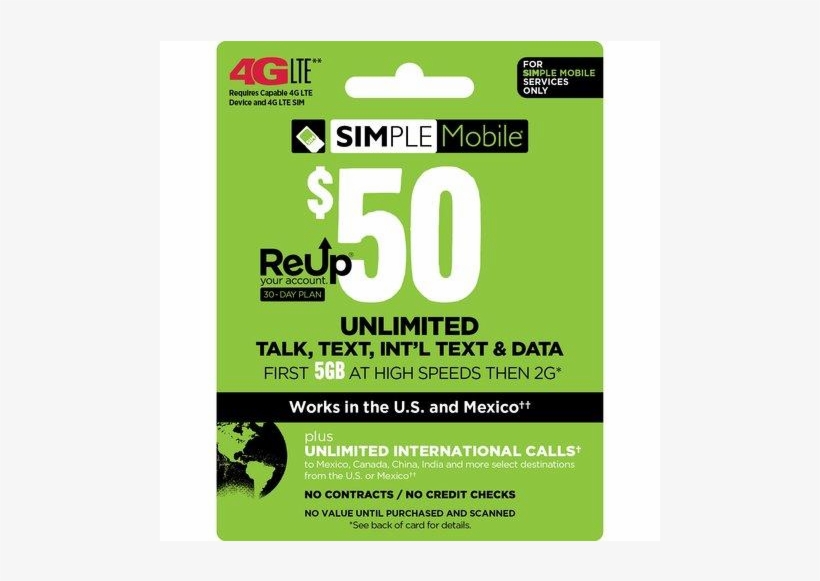 Auction - Simple Mobile - Prepaid Airtime Card, transparent png