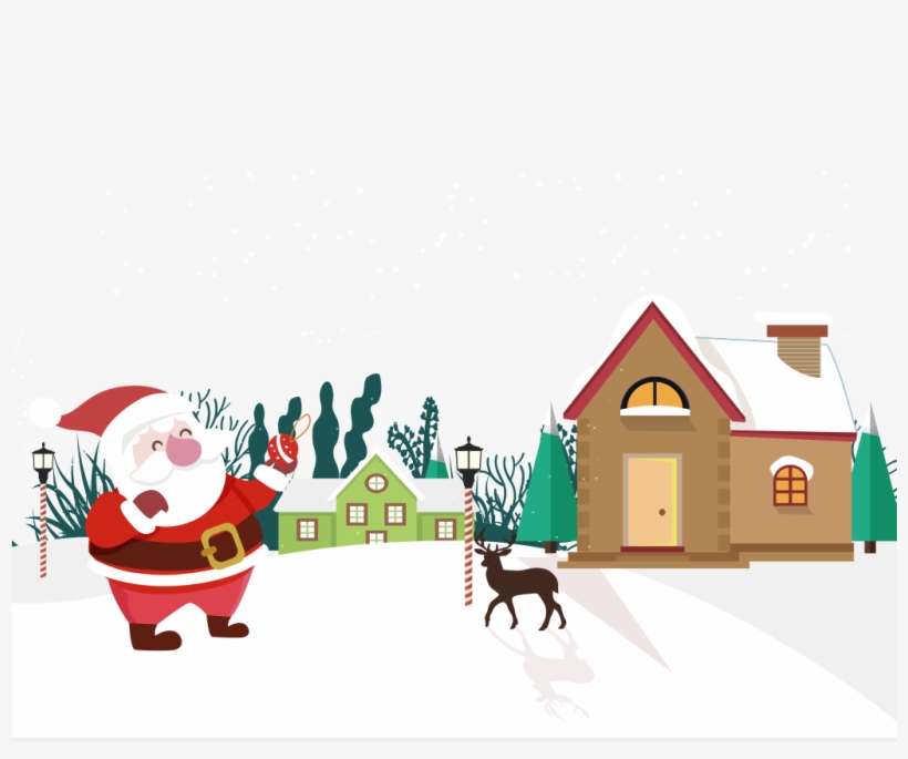 Hand-painted Flat Santa Claus Decoration Vector - Christmas Day, transparent png