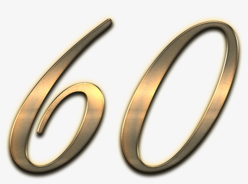 Number 60 In Gold Png, transparent png