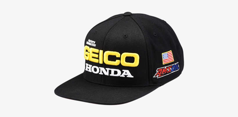 100% Hat Snpbk Geico/100% Bk 20900 001 01 Part Number - 100% Cap Geico Honda Podium Black, transparent png