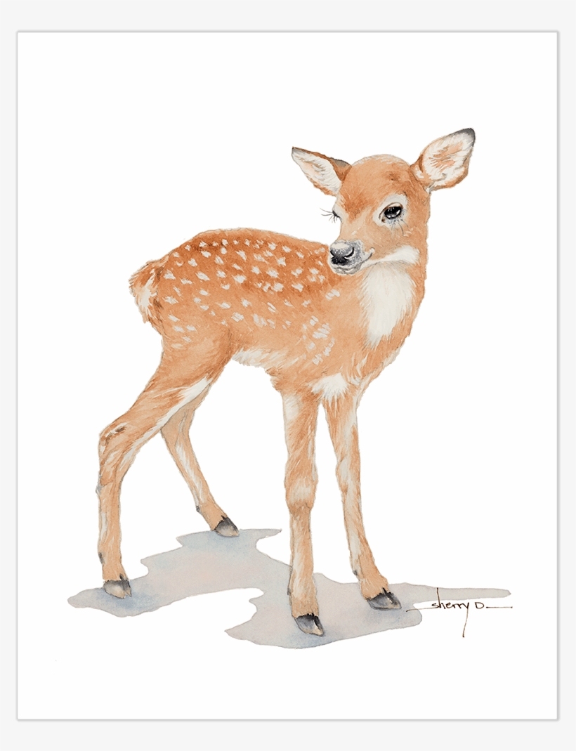 Popular Baby Deer Wall Art - Watercolor Fawn, transparent png