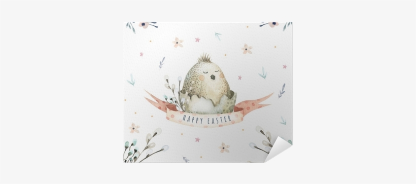 Hand Drawing Easter Watercolor Flying Cartoon Bird - Niedliches Osterei Glückliches Eastercard Karte, transparent png
