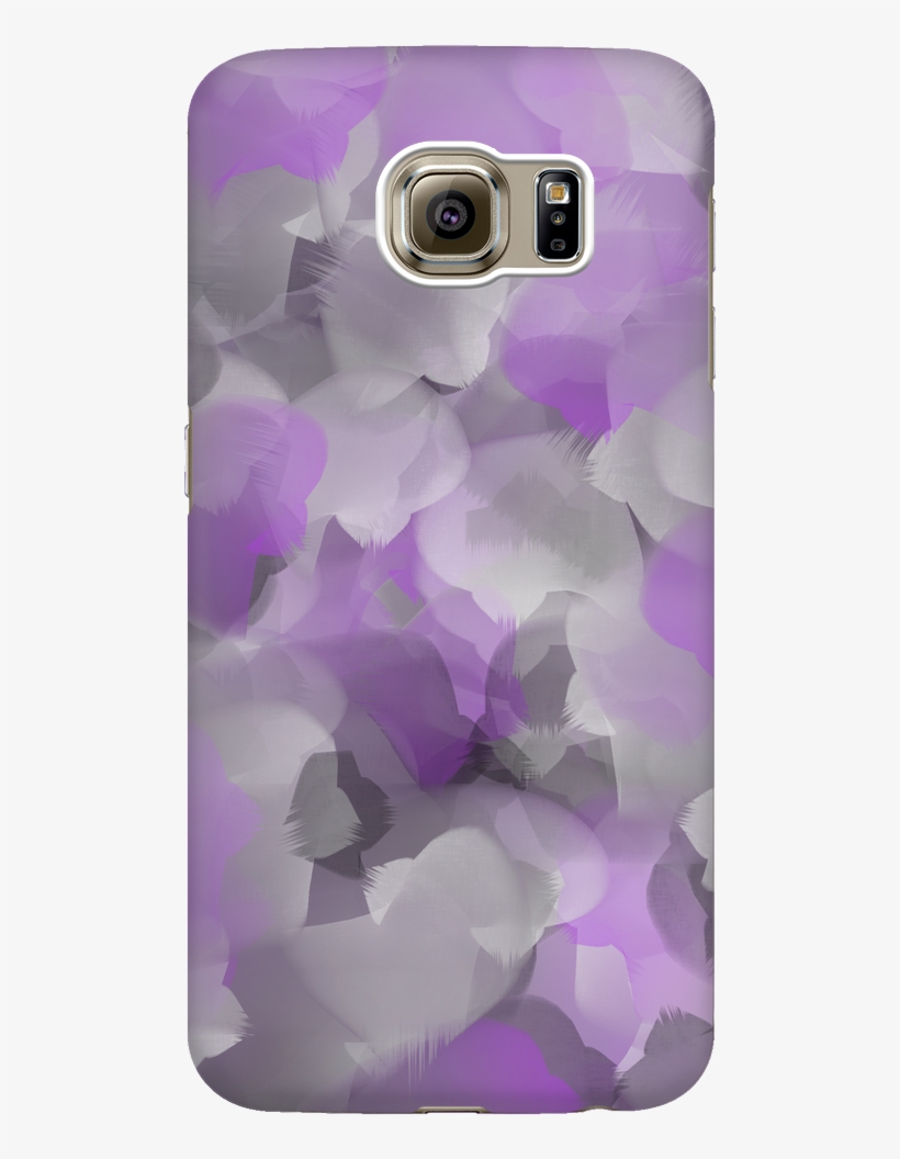 Purple And Grey Watercolor Phone Case - Samsung Galaxy S6 Hoesje - Marble Splash, transparent png