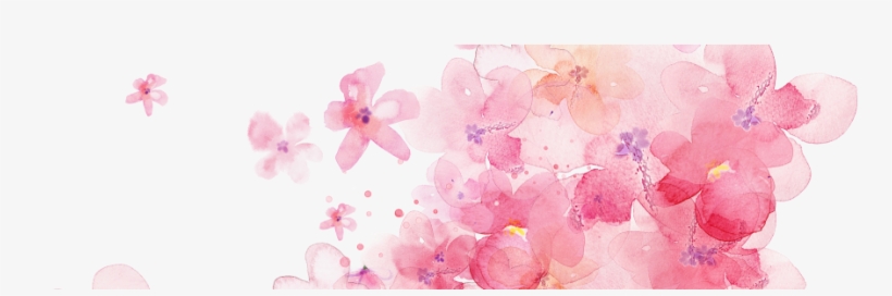 The Alley-cat7 - Pink Flowers Watercolour, transparent png