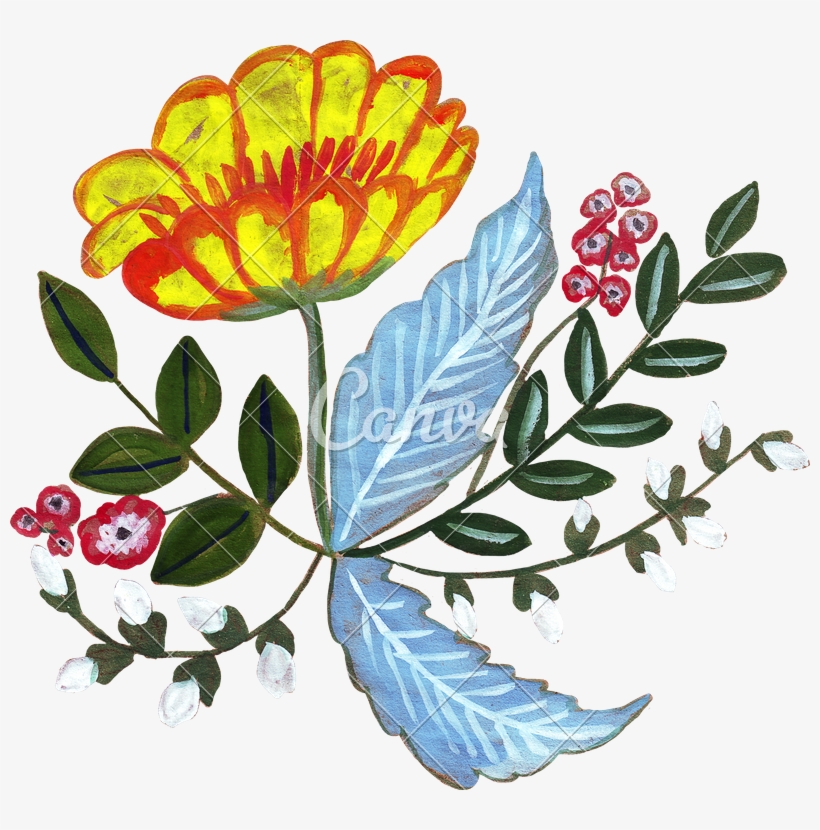 Hand Drawing Watercolor Of A Bouquet - Types Of Colour Drawing, transparent png