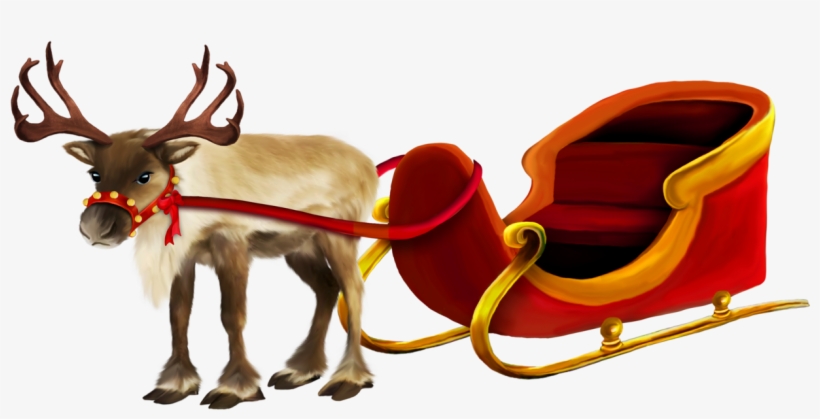 Empty Santa Sleigh And Reindeer, transparent png