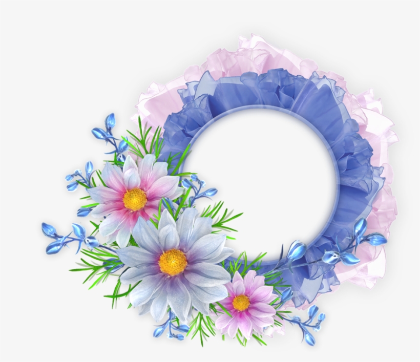 Deviantart Logo Clipart - Blue Flower Frame Png, transparent png