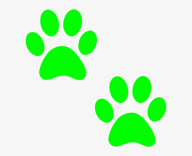 Bulldog Paw Print Clip Art - Lime Green Paw Print, transparent png