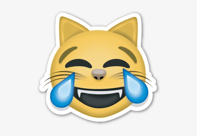 Download Transparent Cat Face With Tears Of Joy Emoji Cat Laughing