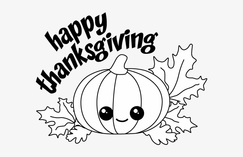 Happy Thanksgiving Kawaii Pumpkins - Thanksgiving, transparent png