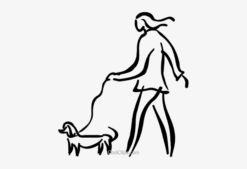 Person Walking The Dog Royalty Free Vector Clip Art - Walking The Dog, transparent png