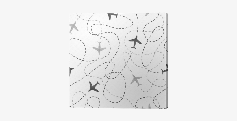 Seamless Pattern With Watercolor Airplanes - Watercolor Painting, transparent png
