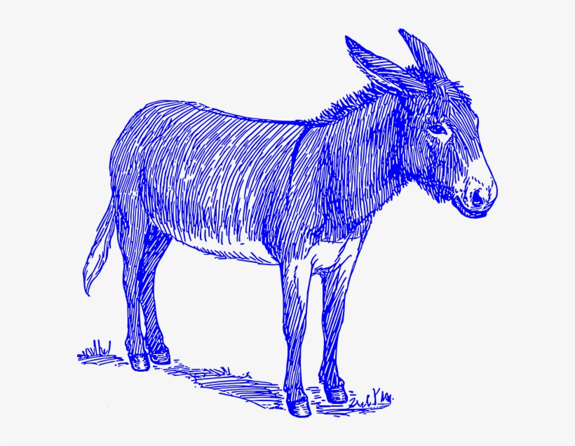 Blue Donkey Svg Clip Arts 600 X 556 Px, transparent png