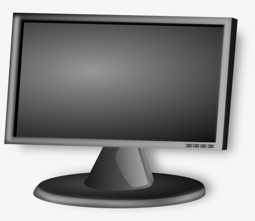 Display Clipart Pc Monitor Lcd Black And White 900x740 PNG Download