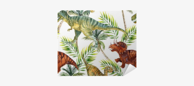 Dinosaur Watercolor Seamless Pattern Poster • Pixers® - Dinosaur, transparent png