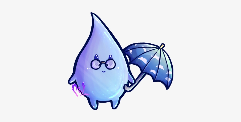 Drip The Umbrella Holding Raindrop By Mofufuu - Umbrella, transparent png