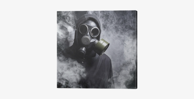 A Man In A Gas Mask In The Smoke Canvas Print • Pixers® - De Mascara De Gas, transparent png