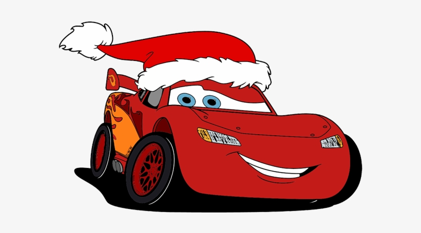 Lightning - Lightning Mcqueen With Santa Hat, transparent png