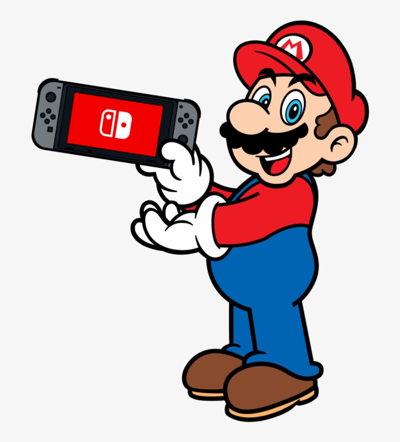 Super Mario X Nintendo Switch - Mario With Nintendo Switch, transparent png