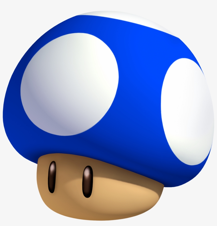 3d Min Mushroom Art - Mario Kart Mushroom Blue, transparent png