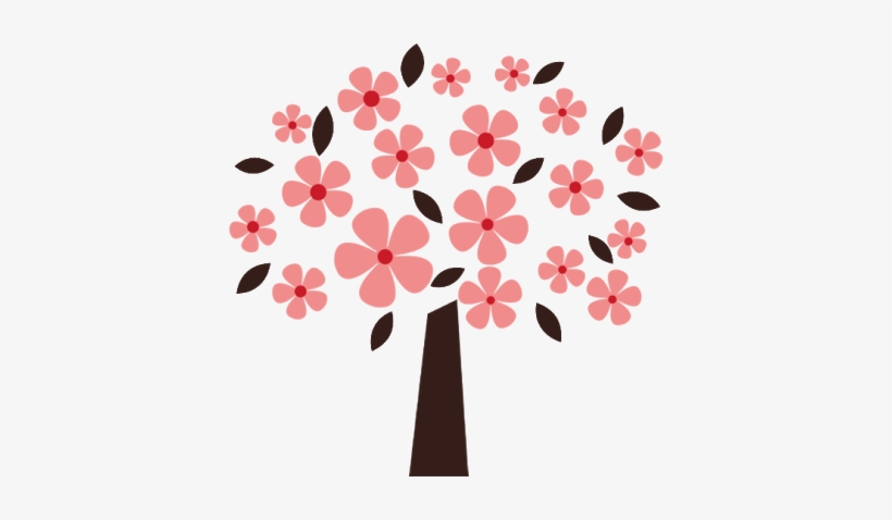 Pink Flower Clipart Flowering Tree - Cross-stitch, transparent png