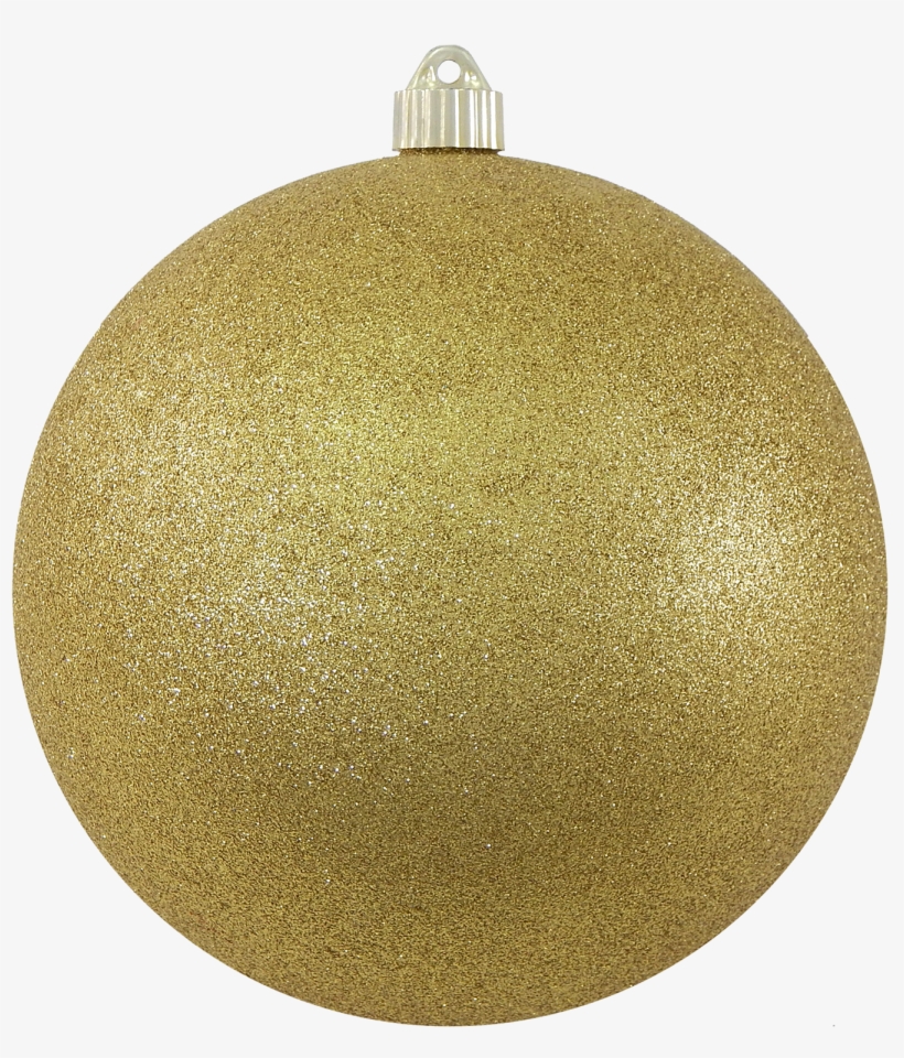 8" Shatterproof Gold Glitter Christmas Ball Ornament - Maroon, transparent png