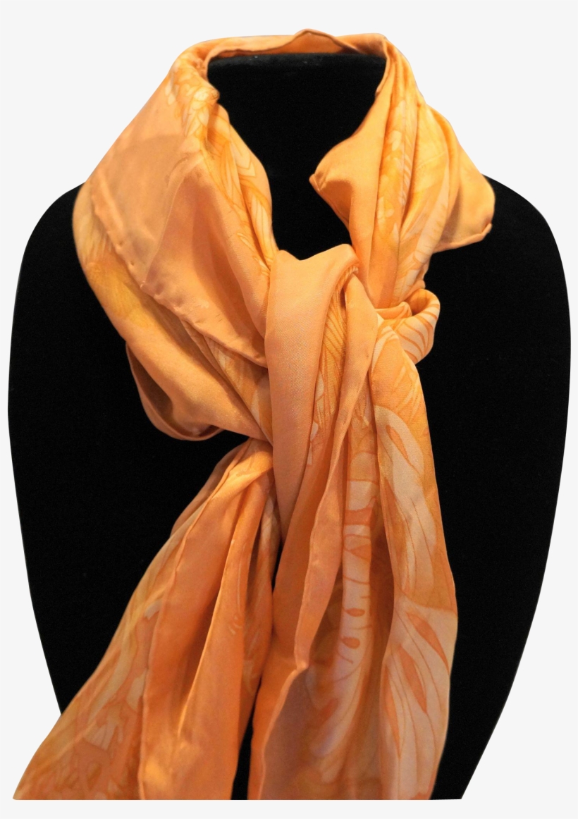 Tommy Bahama Pale Orange Jungle Print Silk Scarf 34 - Scarf, transparent png