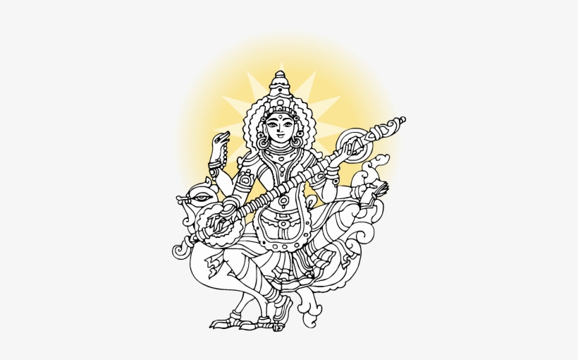 Om Namo Sri Gnana Saraswathi Devi Basara - Goddess Saraswati, transparent png