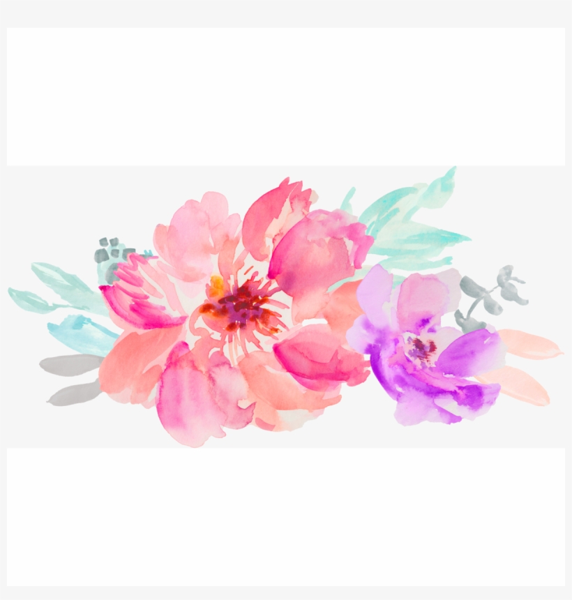 Organic Cotton Personalised Swaddle Blanket Wrap My - Watercolor Flowers, transparent png