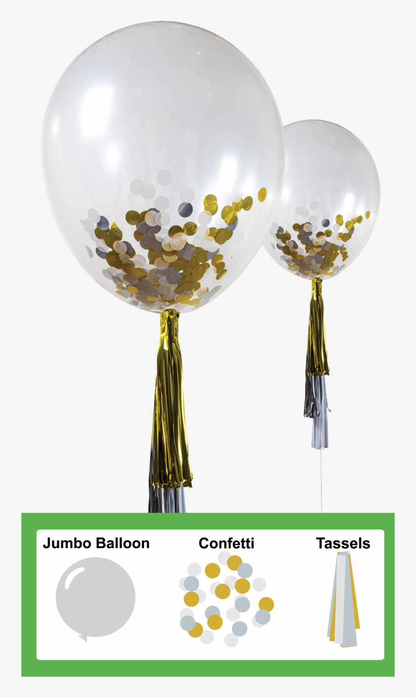 Tassel, Confetti & 3ft Clear Balloon Kit - Balloon, transparent png