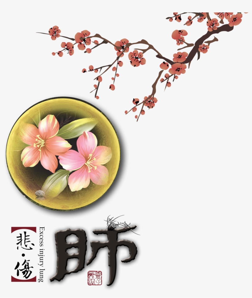 Lung Flower Sad Chinese Style Art Design - 水墨画 背景, transparent png
