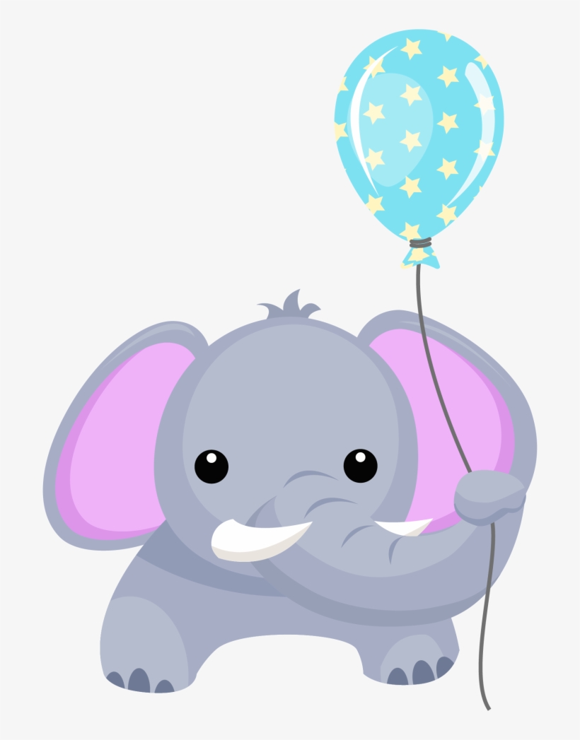 Birthday Elephant With Balloon Clipart Baby Elephant With Balloon Png