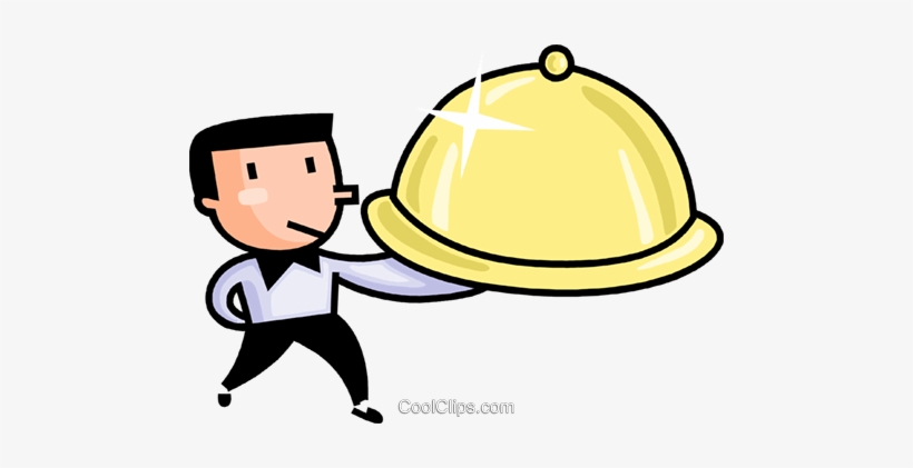 Waiter Serving Food Royalty Free Vector Clip Art Illustration - Serving Clipart, transparent png