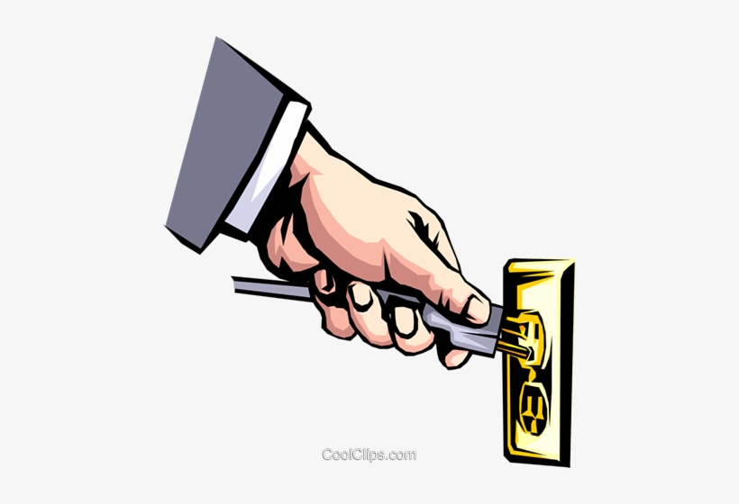 Hand With Electrical Plug - Power Cord, transparent png