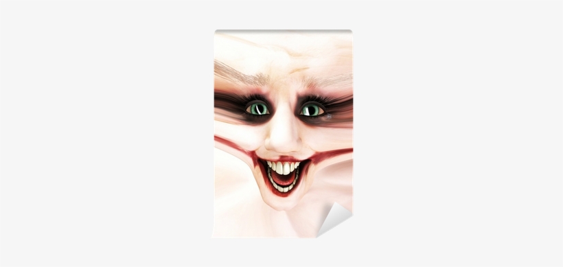 Stretched Creepy Clown Face Greeting Card, transparent png