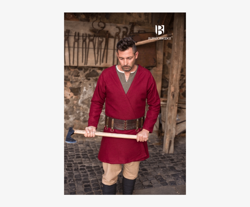 Viking Wool Coat Loki Ideal For Larp, Sca And Costume - Mittelalter Klappenrock Wikinger Wolle - Rot, transparent png