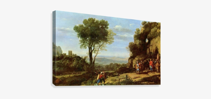 People Entering The Cave Canvas Print - Claude Lorrain Hd, transparent png