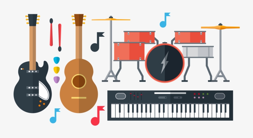 Music Instruments Vector Pack Free Png Graphic Cave - Vector Music Instrument Png, transparent png