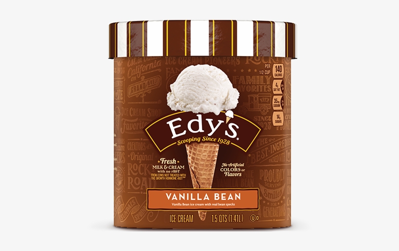 Vanilla Bean - Edy's Vanilla Ice Cream, transparent png