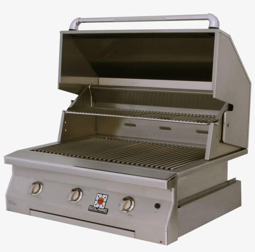 Solaire 36 Inch Grill, Built In, Front View, Hood Up, - Solaire 42 Inch Built-in All Infrared Propane Gas Grill, transparent png