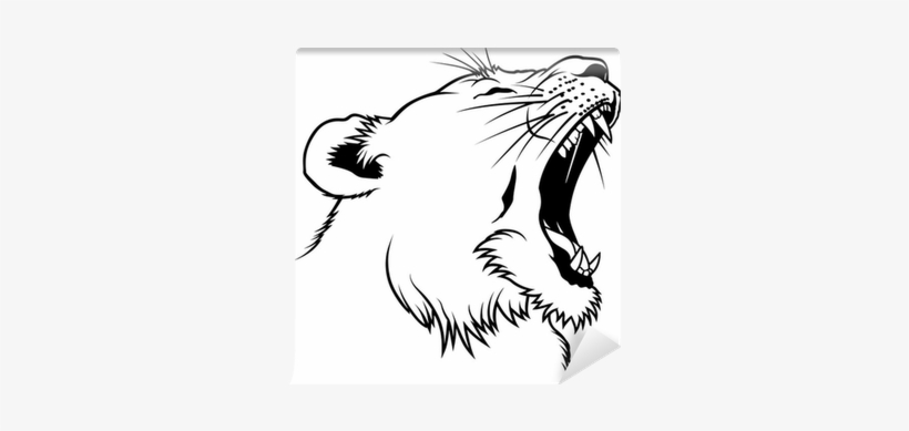 Clip Library Library Head Wall Mural Pixers We Live - Lion Black And White, transparent png