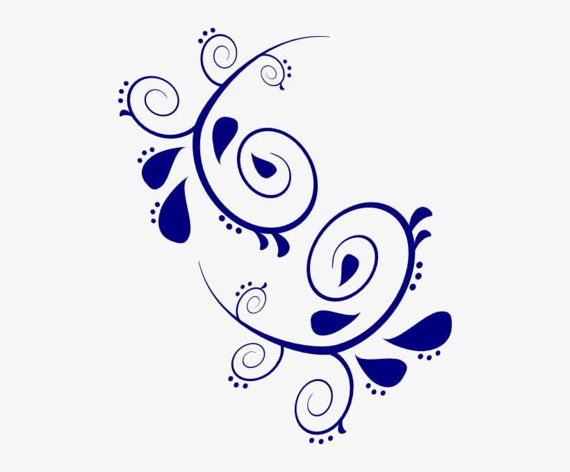 Navy Paisley Clip Art At Clker Com - Design Black And White Butterfly, transparent png